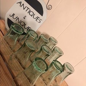 Vintage set of 10 Green Coca-Cola Glasses